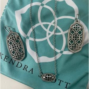 Kendra Scott earrings and necklace set silver